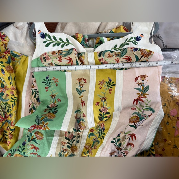 Farm Rio Delicate Floral Stripes Maxi Dress M - Picture 14 of 16